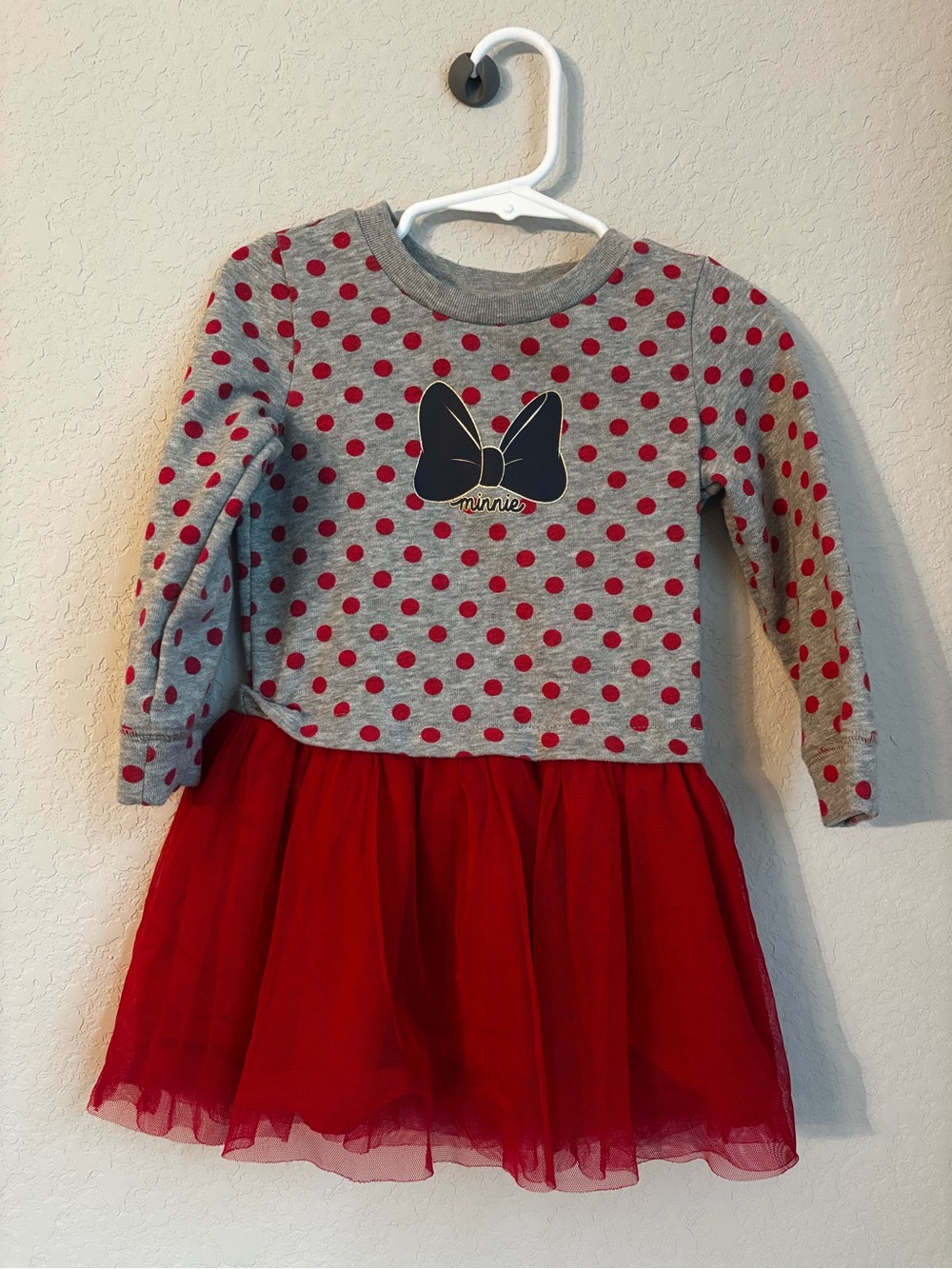 GAP Grey and Red Minnie Polka Dot Sweatshirt Dress